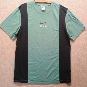 Nike Air Bicoastal Green Black Colorblock Short Sleeve Shirt Men's Size LARGE‎